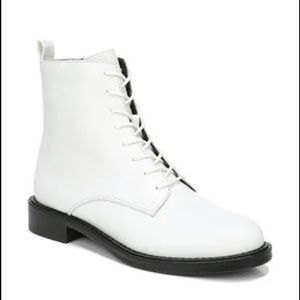 Women’s Sam Edelman Nina White Combat Leather boots 10 US!